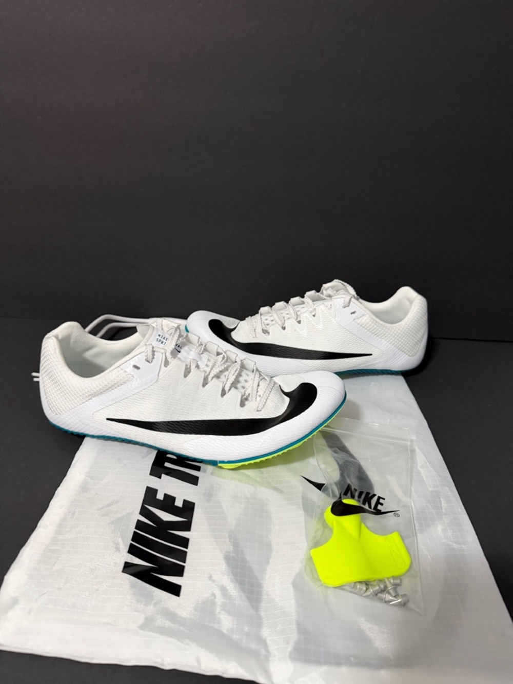Nike Zoom Rival Sprint Track Field Spikes Shoes White FZ9663 102 Men's Size 8
